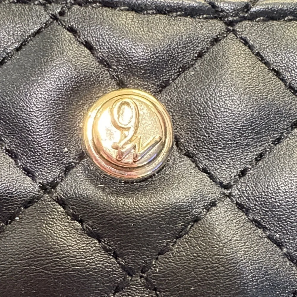 Nine West Black Quilted Wristlet